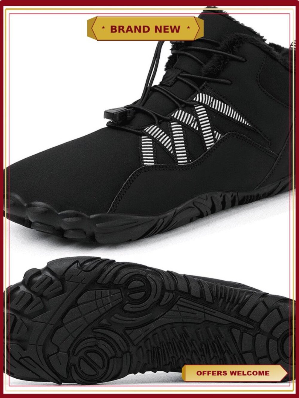 Wide Toe Box Winter Boots Waterproof Barefoot Hiking Snow Shoes